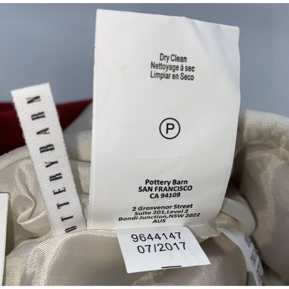 Pottery Barn Ben Velvet Christmas Stocking Holiday Monogrammed Red Cream 19 in - Picture 7 of 12